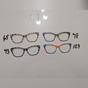 Colorful Cat-Eye Pair Eyewear Wanda Toppers For Eyeglasses Set